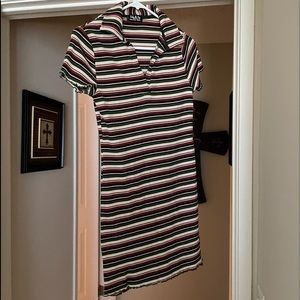 Striped casual mini dress